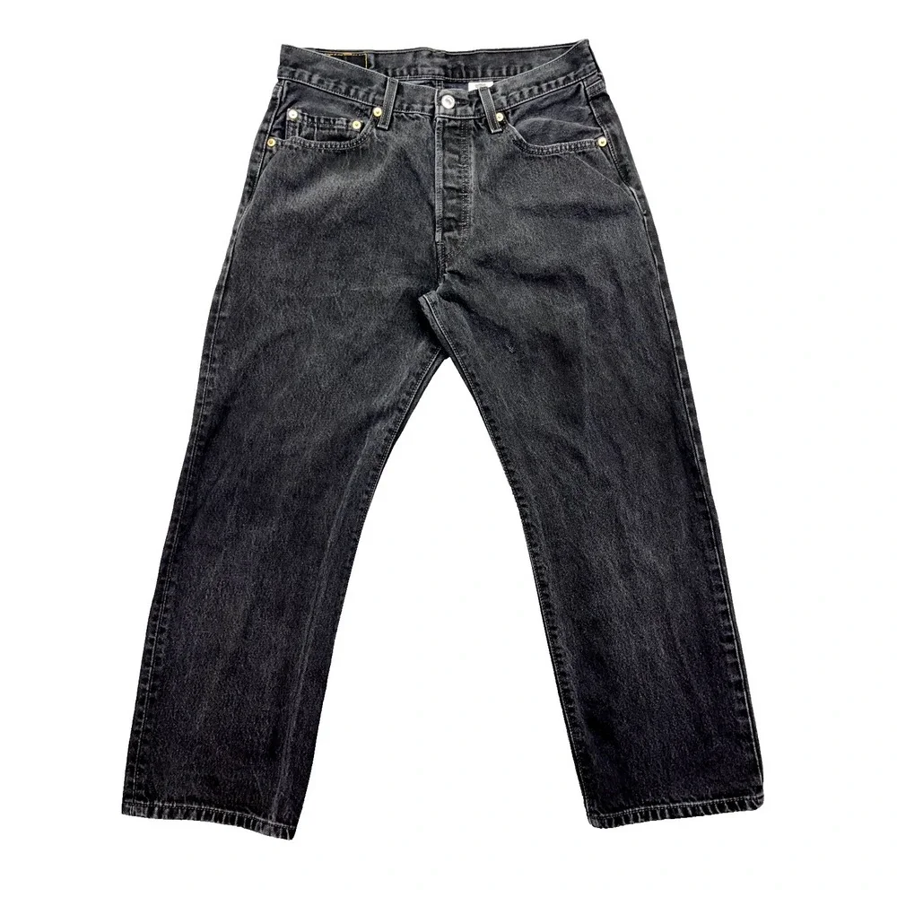 Vintage Levis Jeans Mens Tag 34 (Fit 30) Brown Denim 501 Button Fly Straight Leg